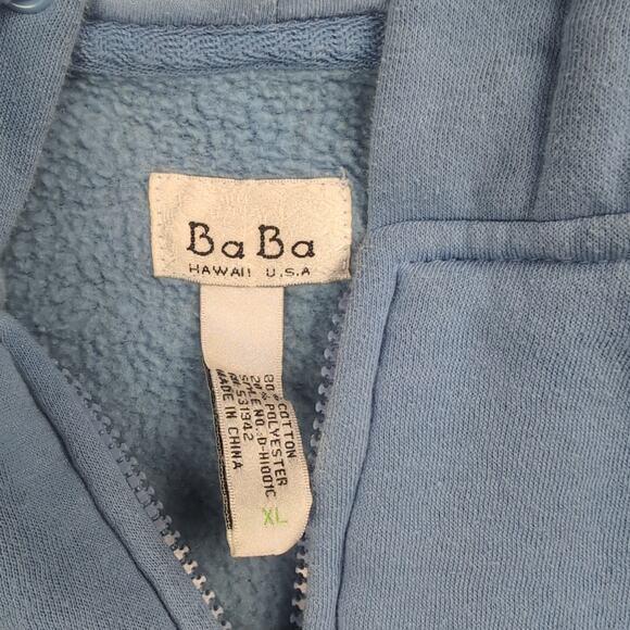 Hawaii Hoodie Men Extra Large Blue Sweater Aloha Beach Destination Surf Zip Up - Picture 2 of 6